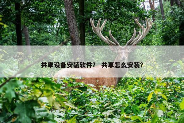 共享设备安装软件？ 共享怎么安装？