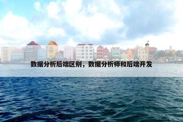 数据分析后端区别，数据分析师和后端开发