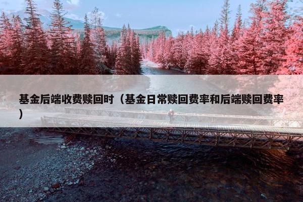 基金后端收费赎回时（基金日常赎回费率和后端赎回费率）