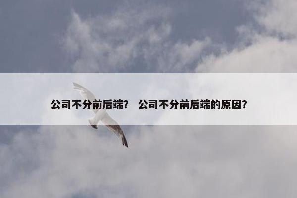 公司不分前后端？ 公司不分前后端的原因？