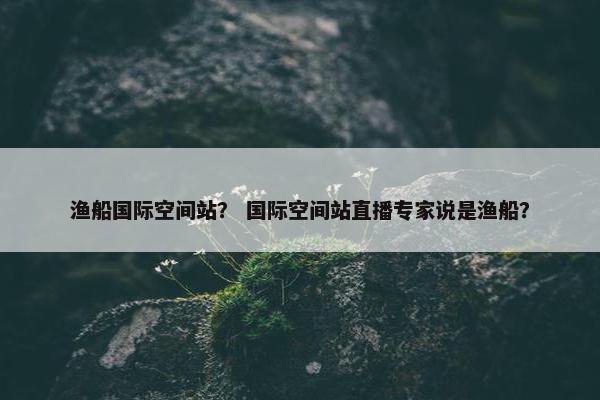 渔船国际空间站？ 国际空间站直播专家说是渔船？