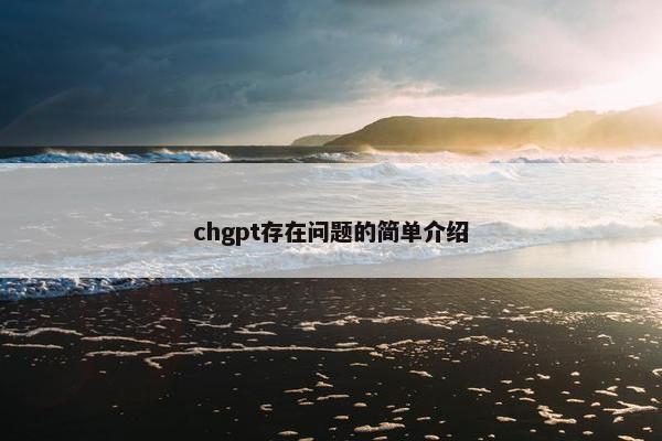 chgpt存在问题的简单介绍