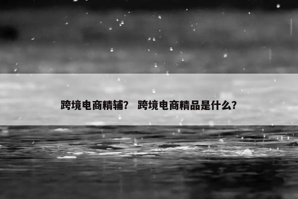 跨境电商精辅？ 跨境电商精品是什么？