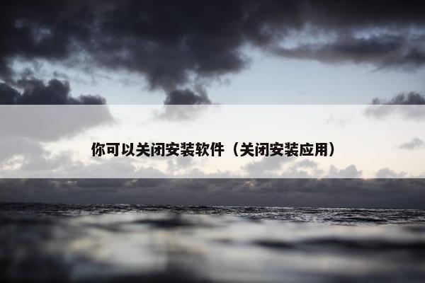 你可以关闭安装软件（关闭安装应用）