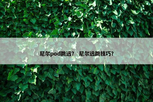 尼尔pod跳远？ 尼尔远跳技巧？