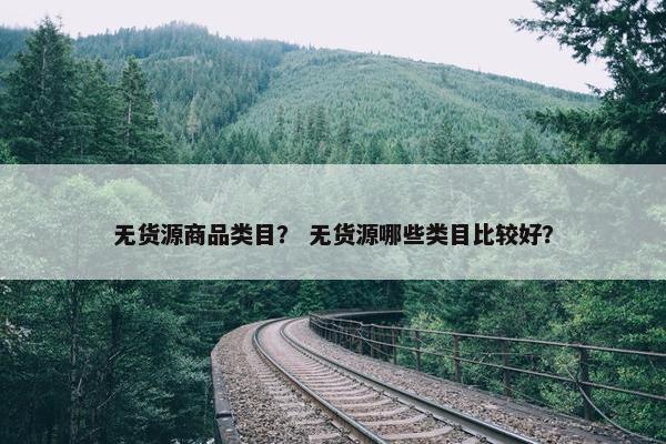 无货源商品类目？ 无货源哪些类目比较好？