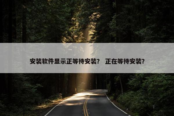 安装软件显示正等待安装？ 正在等待安装？