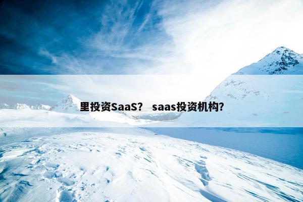 里投资SaaS？ saas投资机构？