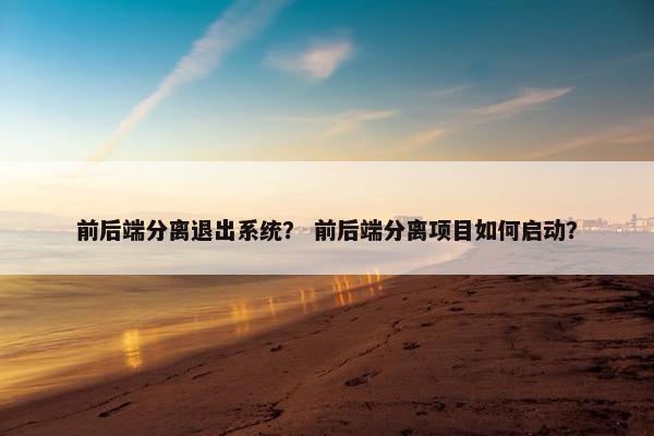 前后端分离退出系统？ 前后端分离项目如何启动？