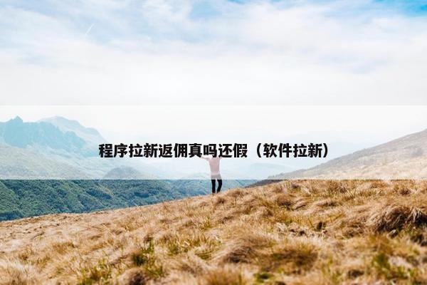 程序拉新返佣真吗还假（软件拉新）