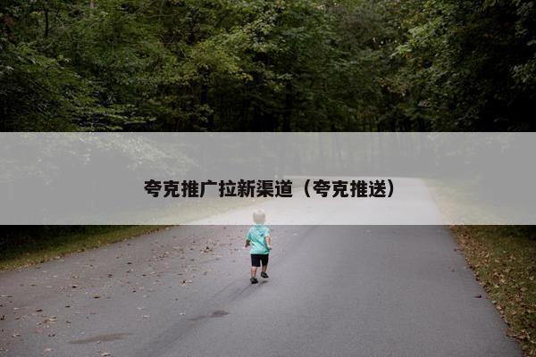 夸克推广拉新渠道（夸克推送）