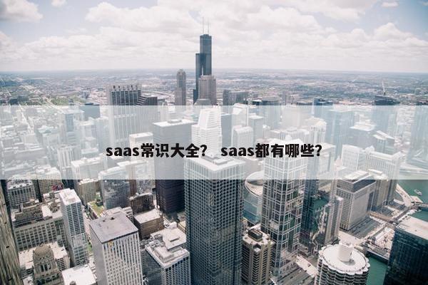 saas常识大全？ saas都有哪些？