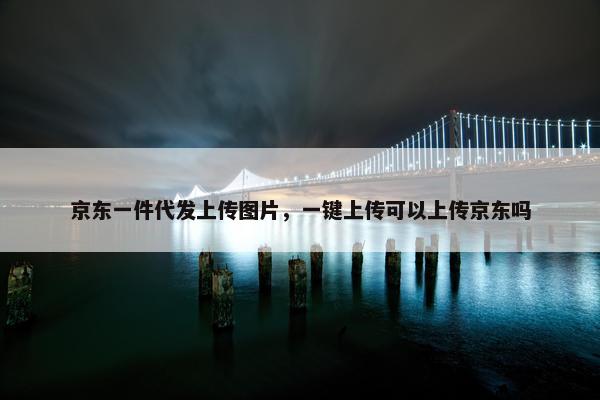 京东一件代发上传图片，一键上传可以上传京东吗