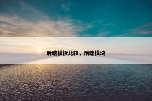 后端模板比较，后端模块