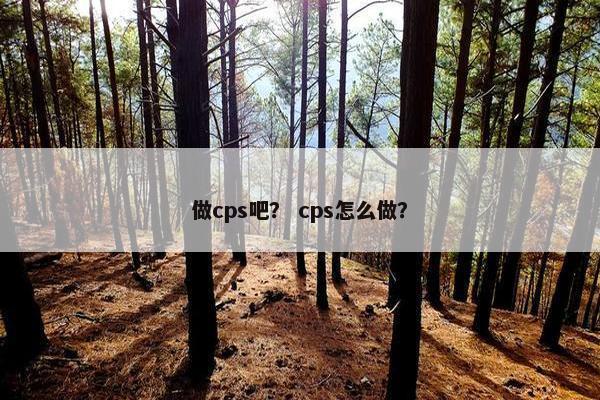 做cps吧？ cps怎么做？