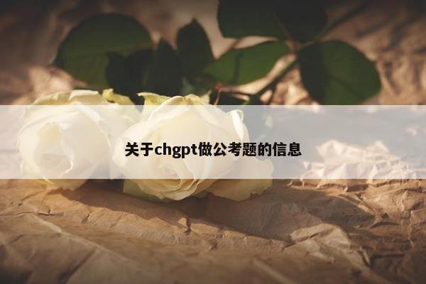 关于chgpt做公考题的信息