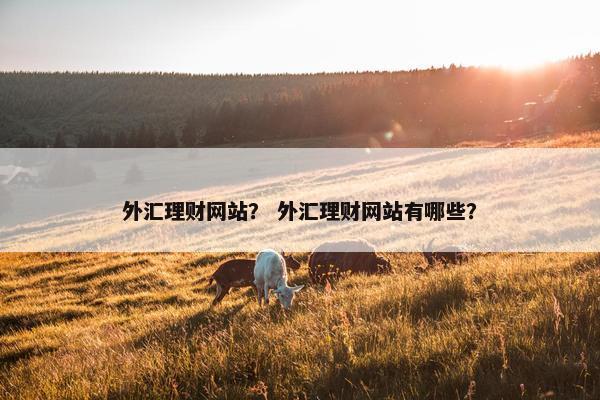 外汇理财网站？ 外汇理财网站有哪些？