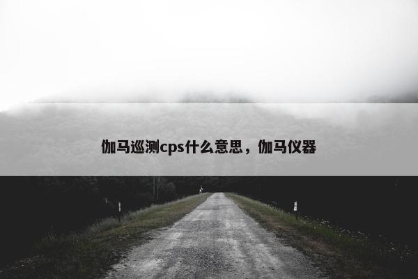 伽马巡测cps什么意思，伽马仪器