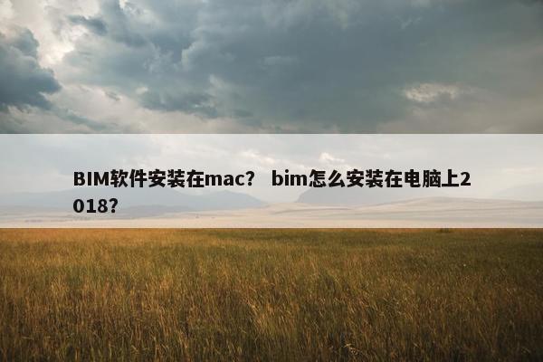 BIM软件安装在mac？ bim怎么安装在电脑上2018？
