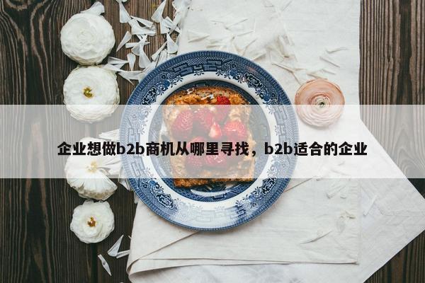 企业想做b2b商机从哪里寻找，b2b适合的企业