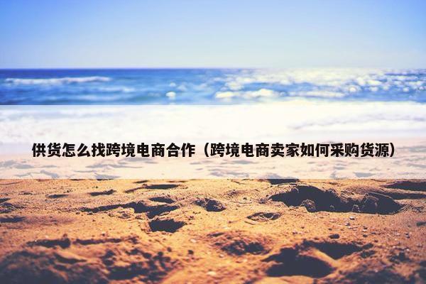 供货怎么找跨境电商合作（跨境电商卖家如何采购货源）