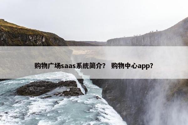 购物广场saas系统简介？ 购物中心app？
