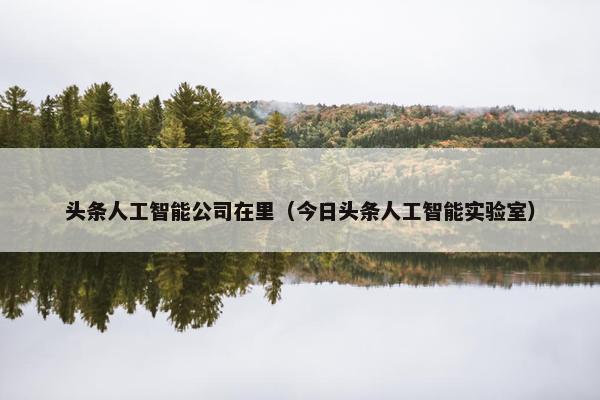 头条人工智能公司在里（今日头条人工智能实验室）