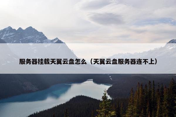 服务器挂载天翼云盘怎么（天翼云盘服务器连不上）