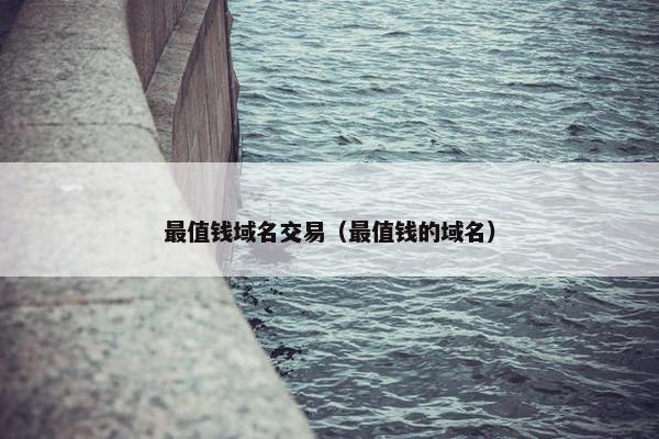 最值钱域名交易（最值钱的域名）