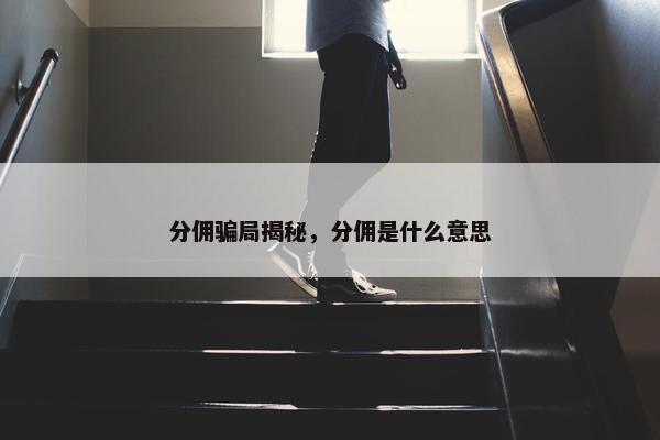 分佣骗局揭秘，分佣是什么意思