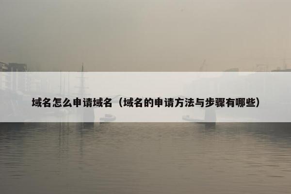 域名怎么申请域名（域名的申请方法与步骤有哪些）
