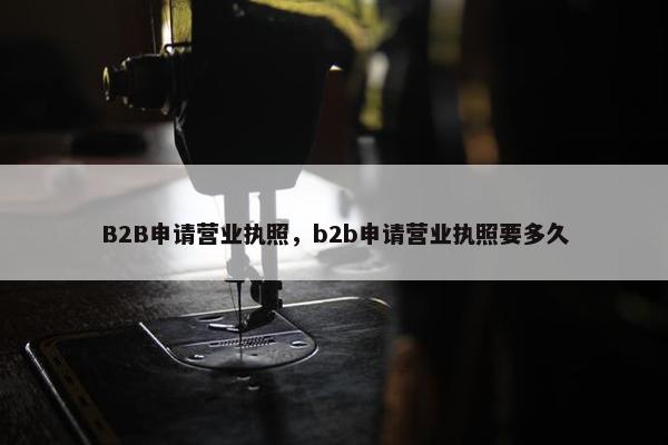 B2B申请营业执照，b2b申请营业执照要多久