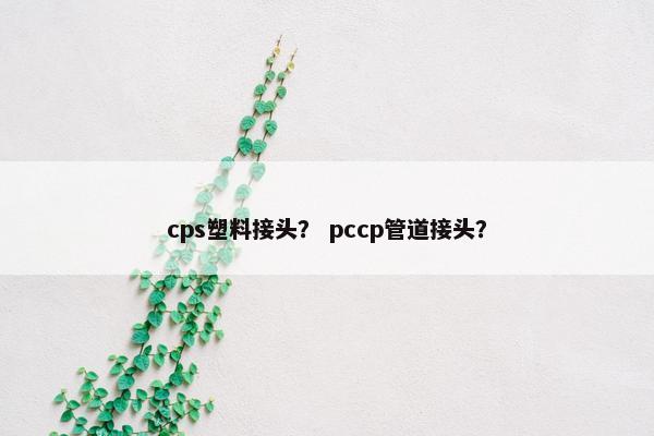 cps塑料接头? pccp管道接头?
