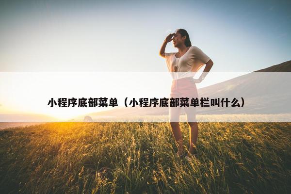 小程序底部菜单（小程序底部菜单栏叫什么）