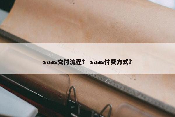saas交付流程？ saas付费方式？