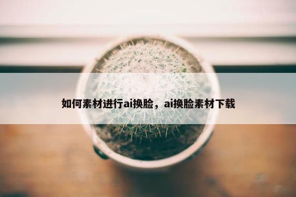 如何素材进行ai换脸，ai换脸素材下载