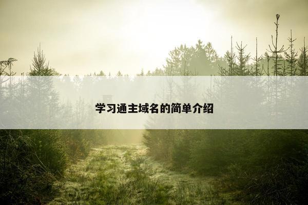 学习通主域名的简单介绍