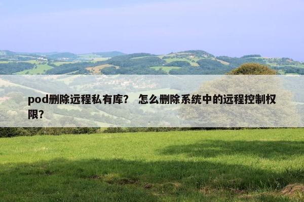 pod删除远程私有库？ 怎么删除系统中的远程控制权限？