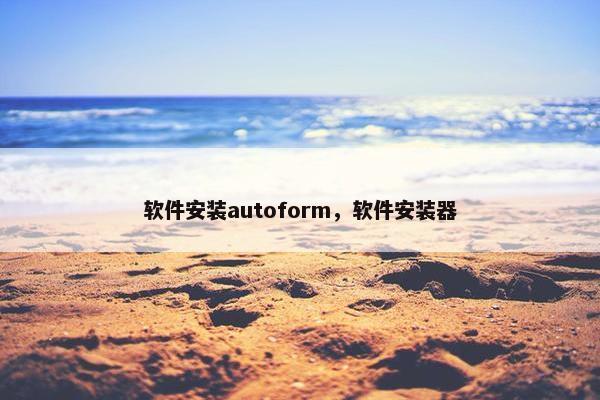 软件安装autoform，软件安装器