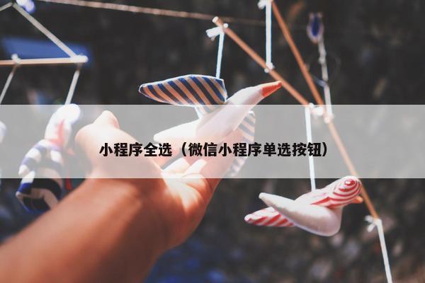 小程序全选（微信小程序单选按钮）
