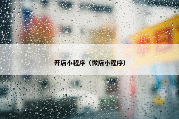 开店小程序（微店小程序）
