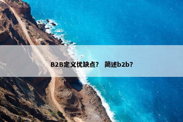 B2B定义优缺点? 简述b2b?