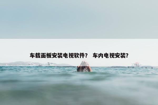 车载面板安装电视软件？ 车内电视安装？