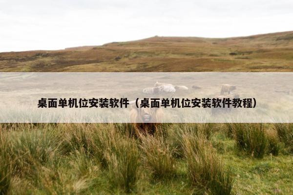 桌面单机位安装软件（桌面单机位安装软件教程）