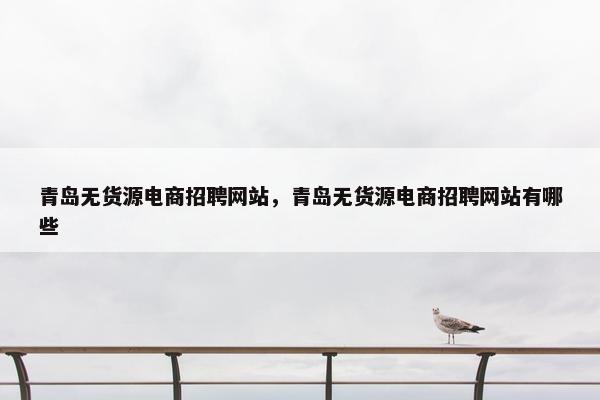 青岛无货源电商招聘网站,青岛无货源电商招聘网站有哪些