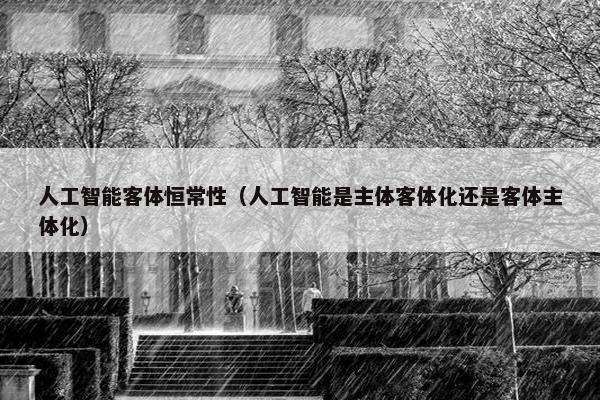 人工智能客体恒常性（人工智能是主体客体化还是客体主体化）