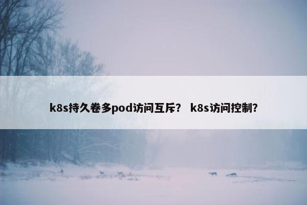 k8s持久卷多pod访问互斥? k8s访问控制?
