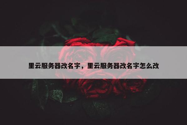 里云服务器改名字，里云服务器改名字怎么改