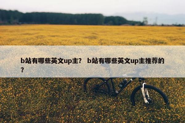b站有哪些英文up主？ b站有哪些英文up主推荐的？