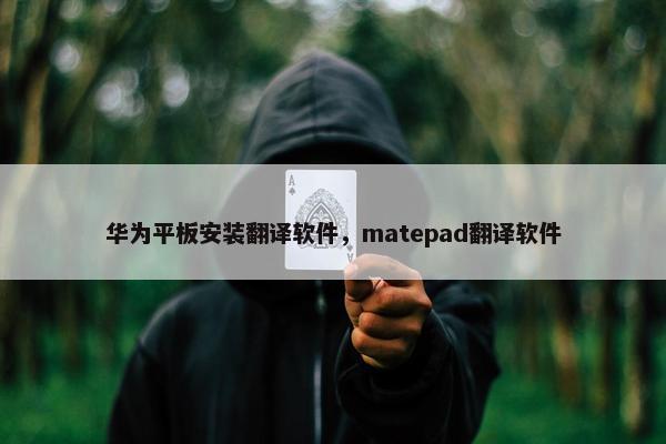 华为平板安装翻译软件,matepad翻译软件